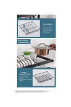 Multi Layer Kitchen Sink Drain Board Rack Black 34x85x89cm
