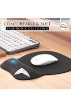 Ergonomic Mouse Pad with Gel Wrist Rest, Smooth Surface, Non-Slip PU Base, Black