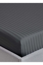 Deep Fitted Bed Sheet +2Pcs Pillow Covers, King/Queen/Double/Single Sizes, Color Grey, Depth 30cm