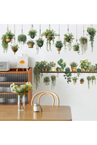 X Spring Green Plant Wall Stickers, 3D Potted Succulent Leaves Wall Decals, Removable Cactus Mural, Peel and Stick Vinyl Art for Kitchen Home Office Bedroom Decor, Large 33 Inch Nature Theme