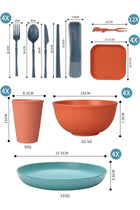 Dinnerware Sets, 48 Piece Eco-Friendly Dinnerware Set with Plates Bowls Cups Forks