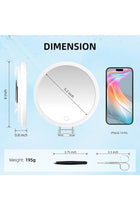 30X Magnifying Mirror With Lights, Large 6'' Makeup Mirror, LED Lighted High Magnification, Travel Size With 3 Suction Cups & Adjustable Stand