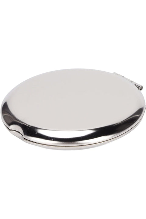Compact Travel Mirror, Round Foldable Pocket Mirror, Stainless Steel Double Sided Foldable Pocket Mirror for Makeup Travel, Clear Image for Pocket for Package for Travel (Silver)