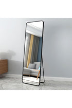 Arch Full Length Mirror, Full Body Standing Mirror, Dressing Mirror, Aluminum Alloy Long Mirrors for Bedroom, Living Room, Beauty Shop (160 * 50cm) (Black1)