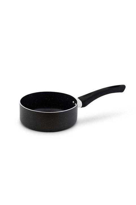 Milk Pan 16CM - Superior Aluminium Body with High-Grade Granite Gray Coating, Eco-Friendly PFOA Free, Healthy Non-Stick Interior, Heat Proof Bakelite Handle, Tempered Glass Lid, Dishwasher Safe