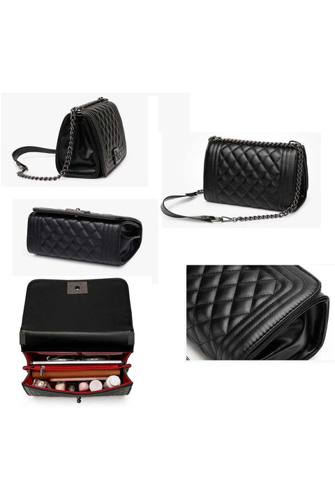 Women's Leather Bag Black Shoulder Bag Crossbody Bag