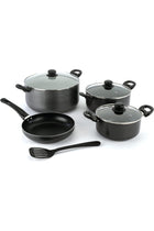 8 Piece Non Stick Cookware Set DC2911 CD Bottom, Bakelite Handles And Glass Lid Casserole, Fry Pan, Nylon Turner
