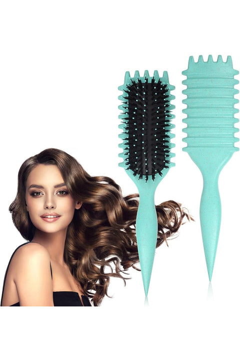 Curl Define Styling Brush -Premium Curly Hair Brush, Wet & Dry Detangler, Essential Tool for Shaping & Perfecting Your Curls, Green
