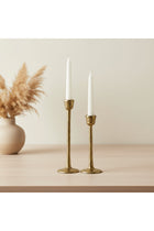 Metal Candle Holder, Set of 2 - Gold