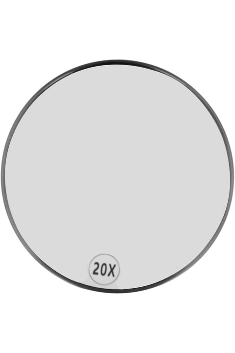 20X Magnifying Mirror, 15cm Diameter Make up Mirrors Clear View Space Saving Bathroom Mirror with Suction Cups Round Lightweight Powerful Suction for Travel (Black)