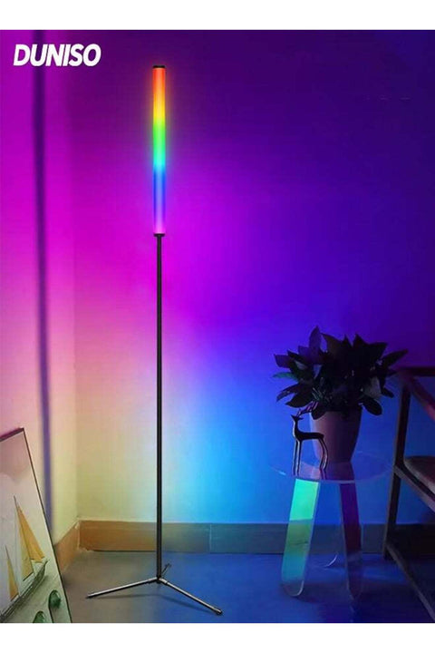 Corner Floor Lamp with Remote & App Control, RGB Floor Lamp for living Room ,BedRoom and OutDoor，Easy installation Multicolour LED Floor Lamp