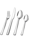 E-far 24-Piece Silverware Set, Stainless Steel Flatware Tableware Set for 6, Eating Dinner Utensils for Home Restaurant Party, Include Spoons, Fork, Knife, Square Edge & Mirror Finish, Dishwasher Safe
