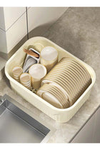Drying Rack Storage Box Large Dish Racks Organizers with Cover Lid and Drainboard, Tableware Storage Box for Kitchen Counter Cabinets Space Saver Organizer Multifunctional Kitchen Counter Organ