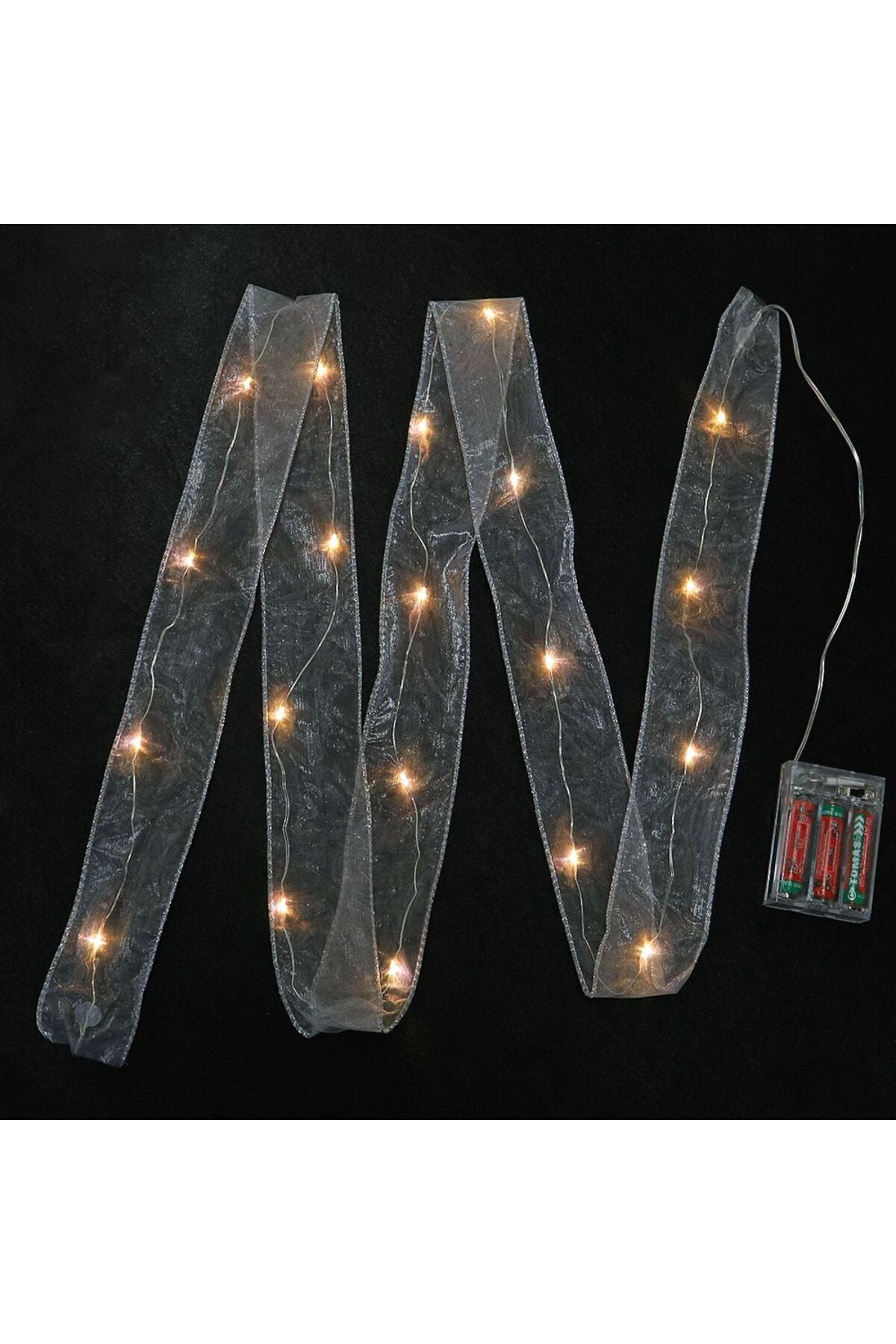Marketplace New In Holiday Riben Garland Wreath Battery Operated LED Fairy String Lights - Yellow