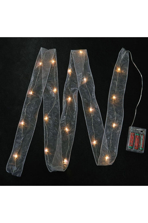 Marketplace New In Holiday Riben Garland Wreath Battery Operated LED Fairy String Lights - Yellow