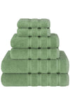 Safi Plus Towel Set Luxury Hotel Quality 600 GSM Genuine Combed Cotton, Super Soft & Absorbent Family Bath Towels 6 Piece Set - 2 Bath Towels, 2 Hand Towels, 2 Washcloths - Sage Green