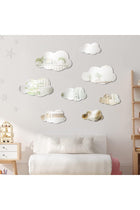 3D Moon Cloud Mirror Wall Decor – Acrylic Mirror Wall Stickers with Stars, Clouds & Moon for Baby, Kids, Nursery, Living Room, Bedroom Wall Decor – Self-Adhesive Decorative Wall Decals