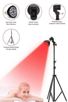 The red light therapy lamps with wavelengths of 660 nanometers and 850 nanometers come with a floor-mounted telescopic stand and have adjustable height.