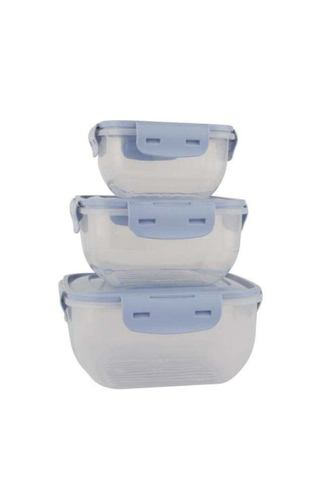 Cook And Lock Square Storage Container 3 Piecess DC2575 Oven Electric And Microwave Freezer And Dishwasher Safe