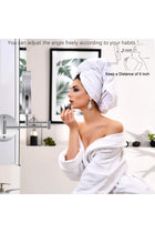 Wall Mounted Lighted Makeup Mirror, Rechargeable 8 inches Bathroom Mirror, 360° Rotation Extendable Double-Sided 1X/10X Magnifying LED Vanity Mirror, with 3 Color Lighting/Touch Screen Dimming