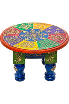 Premium Quality Wooden Decorative Hand Painted Multicolor Stool.