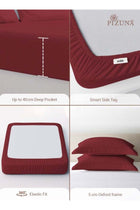 Pure Combed Cotton King Fitted Sheet 180x200 cm Rio Red, 400 Thread Count Cool Luxury Soft