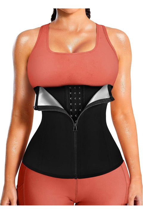 LEINIDINA Womens Waist Trainer Corset with Zipper Sweat Waist Trimmer for Women Workout Belt Corset Shapewear