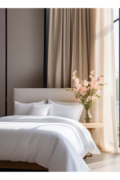 King Flat Sheet Super Soft 300 TC Pure Cotton (274x274 cm, 46x69 cm) Flat sheet & 2 PillowCases