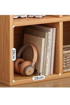 CozyNest 8-Compartment Freestanding Bookshelf & Storage Cabinet, Wall-Adjacent Kids Bookcase, Simple Organizer for Living Room Reading Corner, Natural Wood