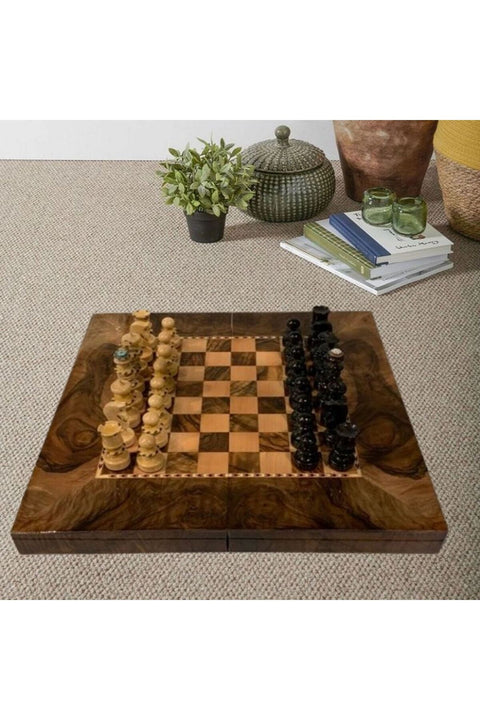 Schondor- Decorative Chess-Backgammon- Luxury Set-model ,BA-CH-S5-size,L50xW50xH5