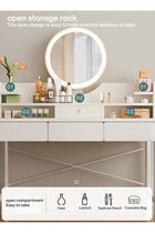 Simple Style Dresser Vanity Table with LED Mirrors & Drawers Space-saving Makeup Table for Bedroom Dressing Table With Drawers Vanity Table Beautiful 100*40*125.5CM (Dressing Stool Not Include