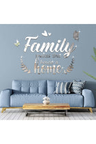Azonee 3D Acrylic Mirror Decal Wall Decor Stickers Family Letter Quotes Wall Stickers Removable DIY Motivational Family Butterfly Mirror Stickers for Home Living Room Bedroom Office Wall Decorations