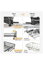 Dish Drying Rack - Extendable Dish Rack, Large Sink Drying Dish Drainer for Kitchen Counter, Stainless Steel Dish Strainer with Utensil Holder, Black (Upgraded version)