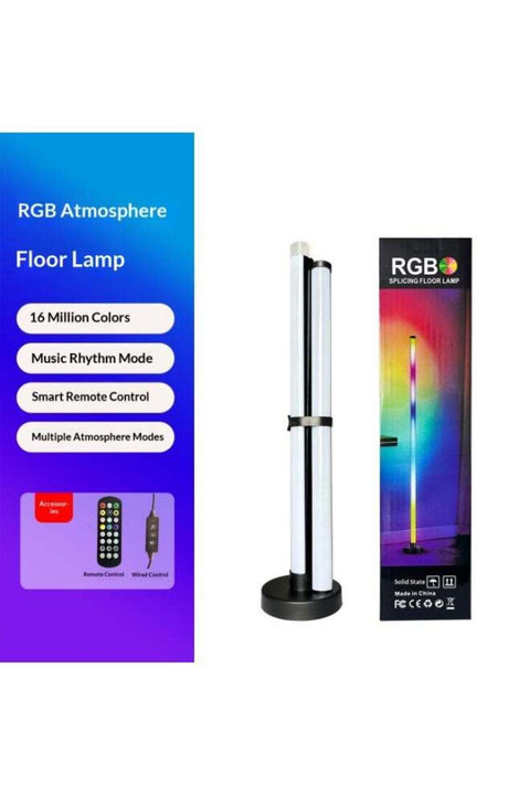 RGB Floor Atmosphere Lamp - Smart LED Corner Light for Living Room & Gaming Room, 16 Million Colors with Music Sync, APP & Remote Control, Dimmable with Timer