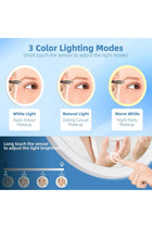 10 X Magnifying Mirror With Light, 3 Colour Modes, Dimming, 15 Cm, Illuminated, Suction Cups, Travel Mirror, High Magnification Makeup