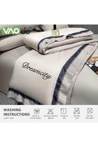 4 Pieces Queen Duvet Cover Set, Washable Ice Silk Quilt, Absorbs Heat To Keep Cooling, Include 1* Duvet Cover 200x230cm, 1* Flat Sheet 245x245cm, 2* Pillowcases 48x74cm, Gray