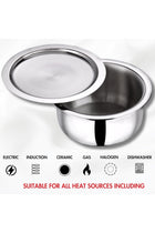 Platinum Triply Stainless Steel Tope with Lid - 1 Litre, 14 cm | Boiling Tope for Kitchen | Multipurpose Steel | Induction & Gas Base