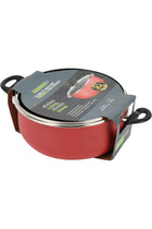 28x12 cm Scarlet Honeycomb Casserole - Non-Stick Cookware with Tempered Glass Lid