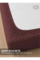 1-Piece Microfiber Fitted Sheet Striped, Color: Chocolate, Size: Single (90×190cm),Design Soft Fabric Deep Pocket Elastic Edge Bed Linen