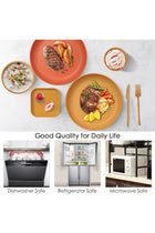 Dinnerware Sets, 48 Piece Eco-Friendly Dinnerware Set with Plates Bowls Cups Forks