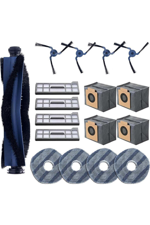 jaexest 16-Piece Robot Vacuum Replacement Kit: Dust Bags, Mop Cloths, Side Brushes, HEPA Filters, Main Brush