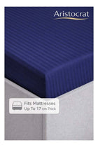 3-Piece Striped Microfiber Fitted Sheet Set King 180x200cm, Royal Blue