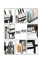 2-Tier Dish Drying Rack Black 35 x 22 x 40cm