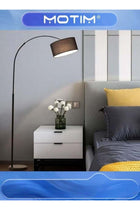 Fabric Shade Floor Lamp Eye-Care Reading Vertical Lamp Atmosphere Standing Tall Lamps for Living Room & Bedroom & Study (Black)