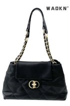 Women's Fashion Simple Shoulder Bag, Lingked Armpit Bag Sling Bag Side Bag, Solid Color PU Leather Chain Tote Bag Handbag Gift