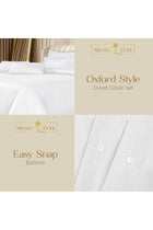 100% Combed Cotton Sateen 400 Thread Count Oxford Duvet Cover Set Double 210x210cm with 2xPillowcases Luxury Bedding Perfect for Summer Hotel Quality