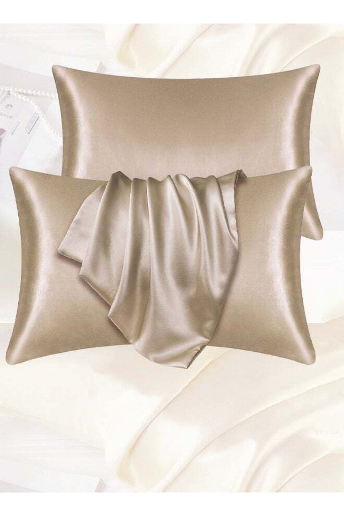 2PCS Satin Pillowcase for Hair and Skin-Soft Silky Pillow Covers for Sleeping-Satin Pillow Covers with Envelope Closure