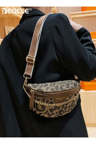 Women's Patterned Waist Bag with Chain Accent & Convertible Strap Stylish Compact Bag for Daily & Casual Use