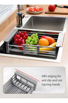 EETU Dish Rack,Extend Kitchen Sink Drain Basket,Retractable Dish Drying Rack,Stainless Steel Strainer Telescopic Drain Basket,Draining Bowl Rack,Over Sink Drainer For Washing Dishes,Fruits,Vegetables