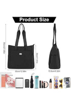 Tote Bags for Women, Waterproof Nylon Shoulder Bag, Large Capacity Lightweight Handbag for School Gym Workout Shopping Travel Daily Use